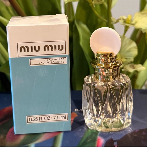 Miu Miu Other - Miu Miu L'Eau Rosée Mini Eau de Toilette - Pale Blue Box & Pink Cap